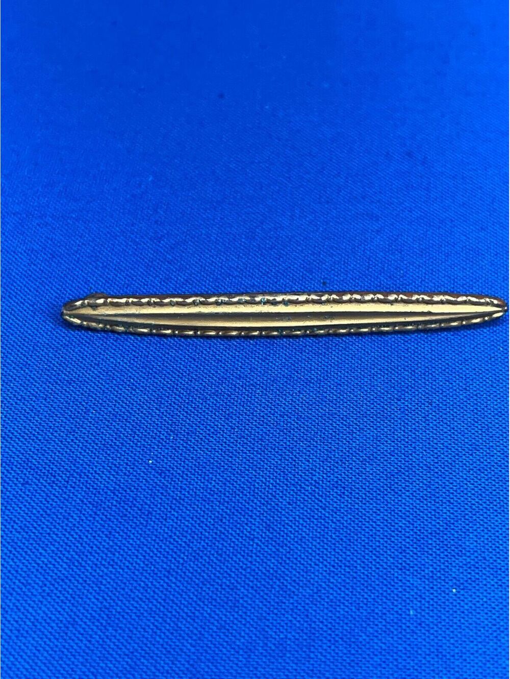 #52 Antique Gold Tone Bar Brooch Pin C-Clasp